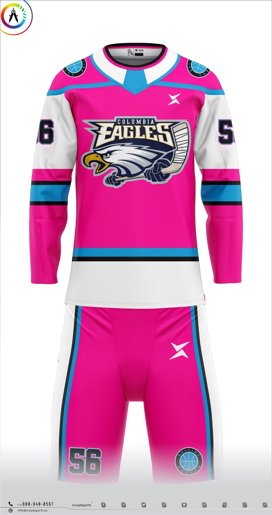 Custom Blitz Hockey Swift Eagles Uniforms